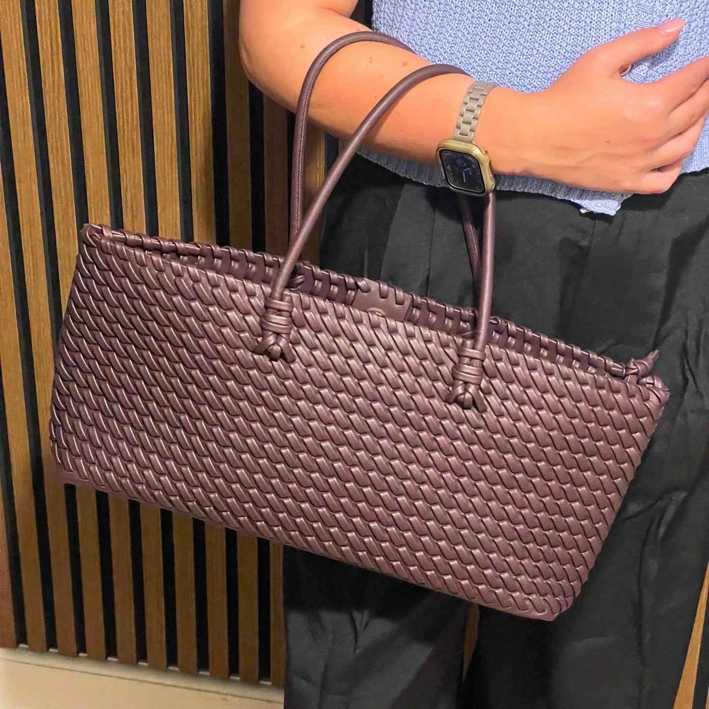 Liv – Flettet taske i brun